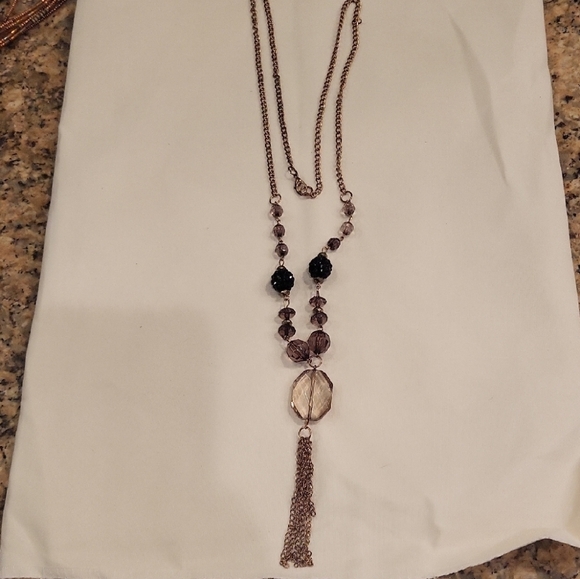 Elegant‎ Beaded Necklace with Tassel - Picture 1 of 4